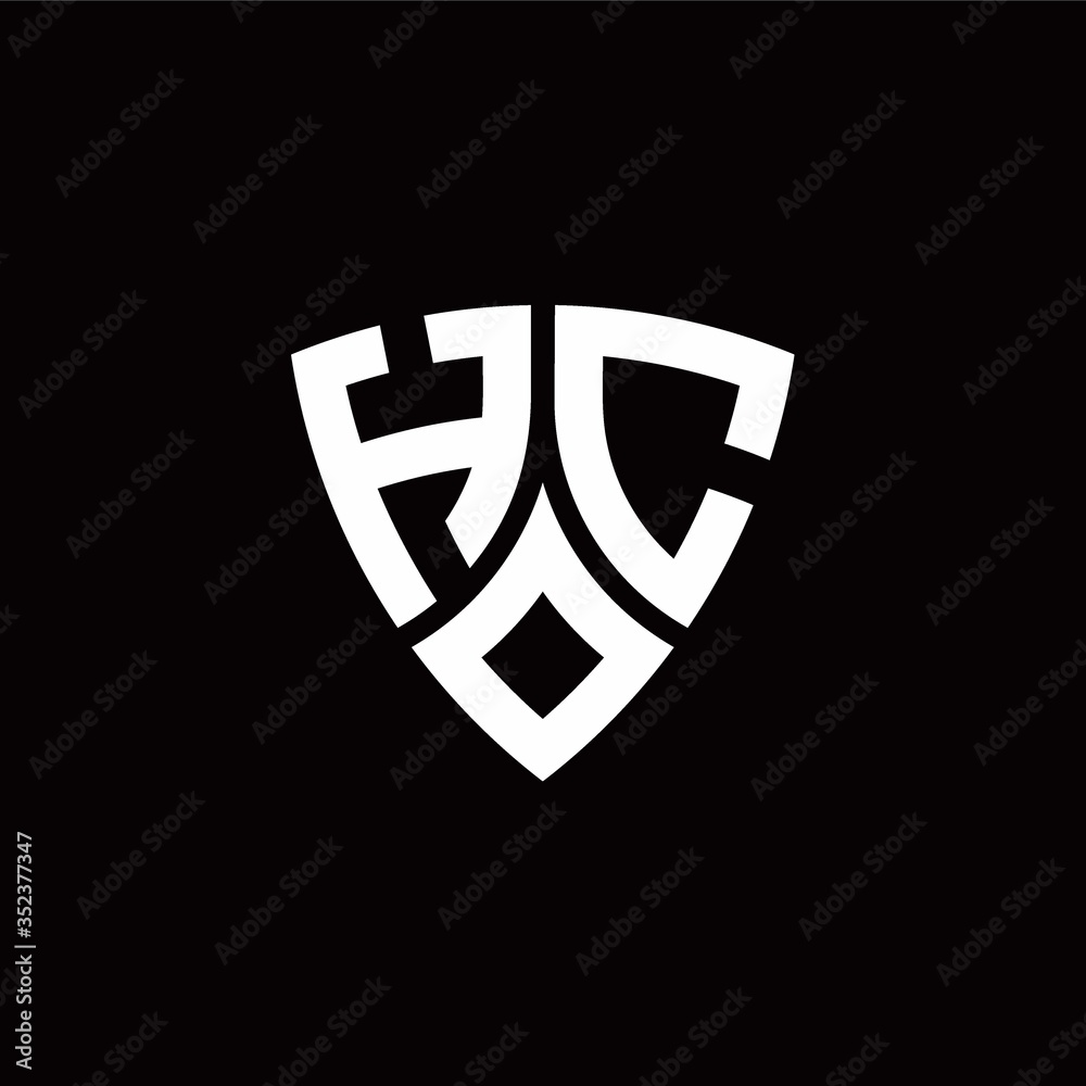 HC monogram logo with modern shield style design template HC monogram logo with modern shield style design template
