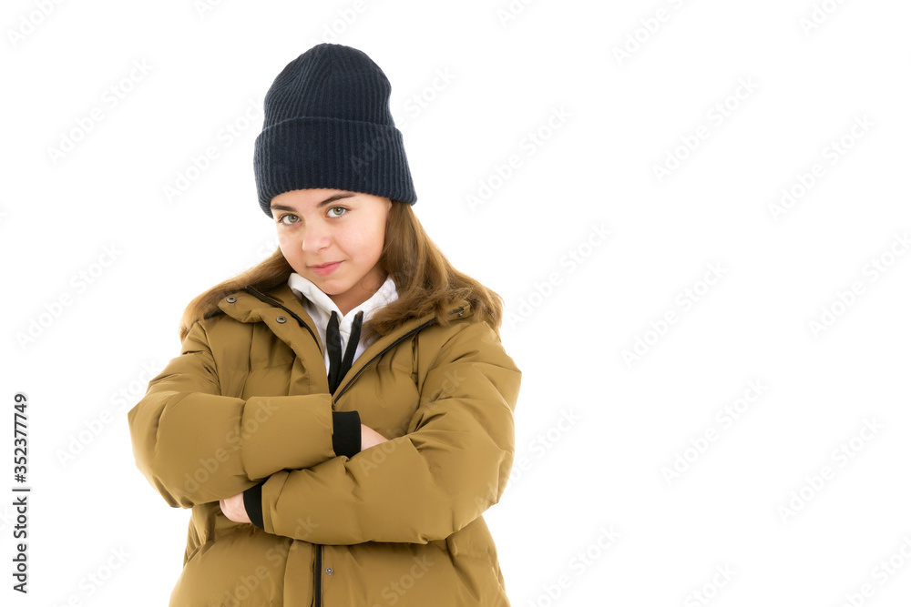 Beautiful little girl in a fashionable coat. Beautiful little girl in a fashionable coat.