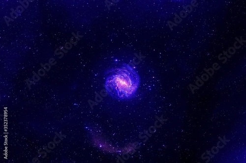 Fototapeta Naklejka Na Ścianę i Meble -  A pink galaxy in deep space. Elements of this image were furnished by NASA.