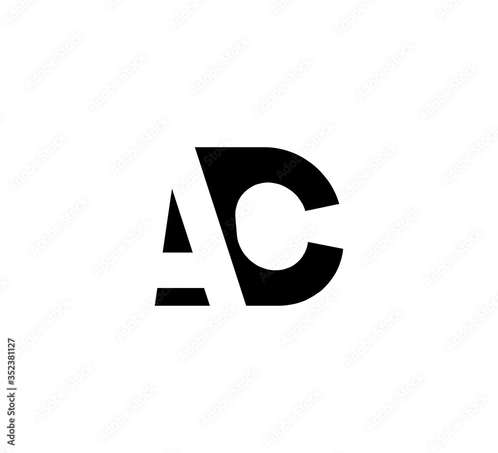 Initial letters Logo black positive/negative space AC Initial letters Logo black positive/negative space AC