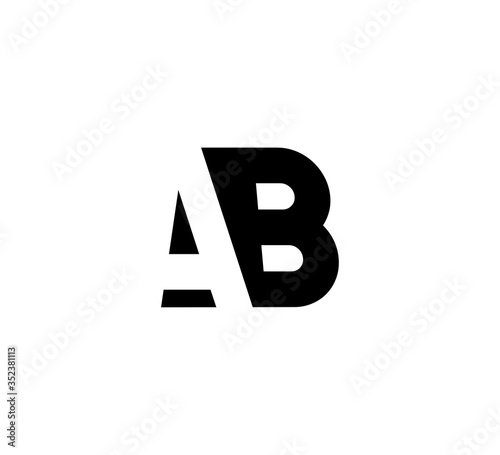 Initial letters Logo black positive/negative space AB Free Download Initial letters Logo black positive/negative space AB - GFXLoad