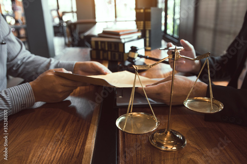 Photography Client is submitting information on the paper of the prosecution document to the lawyer