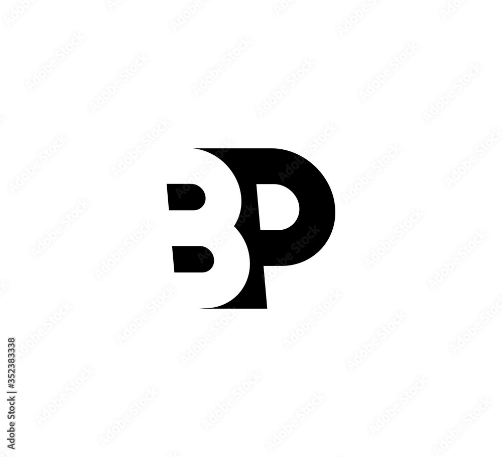 Initial letters Logo black positive/negative space BP Initial letters Logo black positive/negative space BP