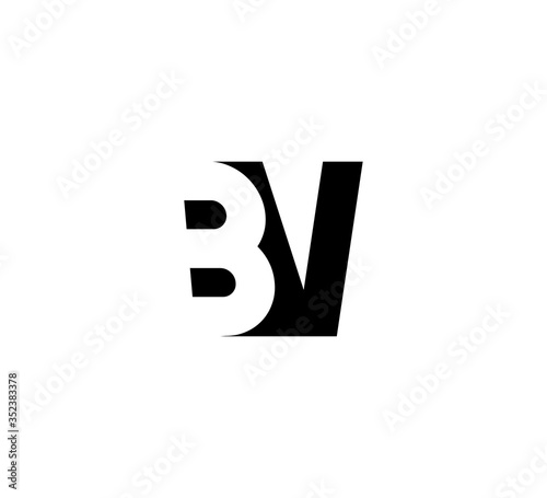 Initial letters Logo black positive/negative space BV