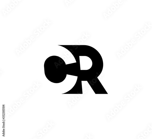 Initial letters Logo black positive/negative space CR
