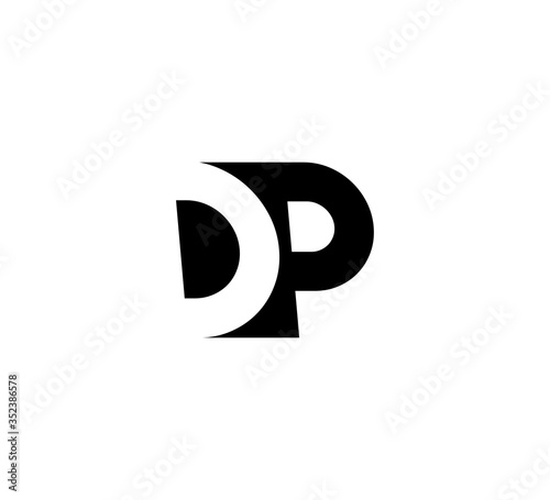 Initial letters Logo black positive/negative space DP