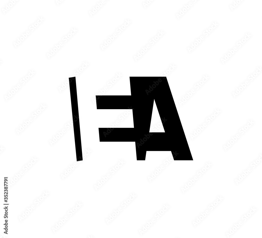 Initial letters Logo black positive/negative space EA Initial letters Logo black positive/negative space EA