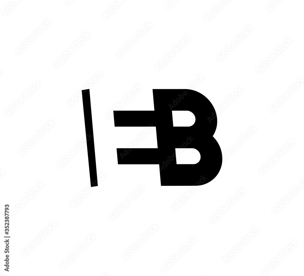 Initial letters Logo black positive/negative space EB Initial letters Logo black positive/negative space EB