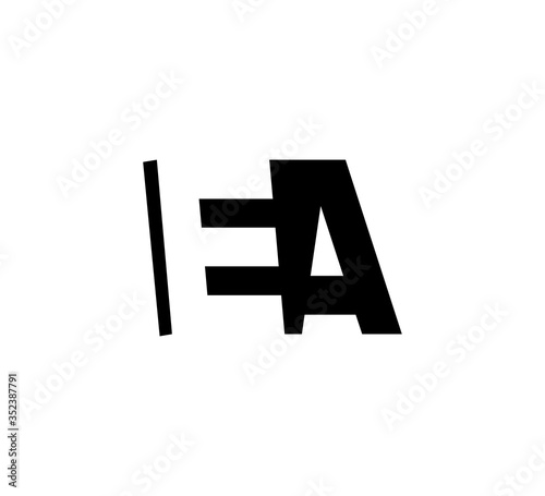 Initial letters Logo black positive/negative space EA