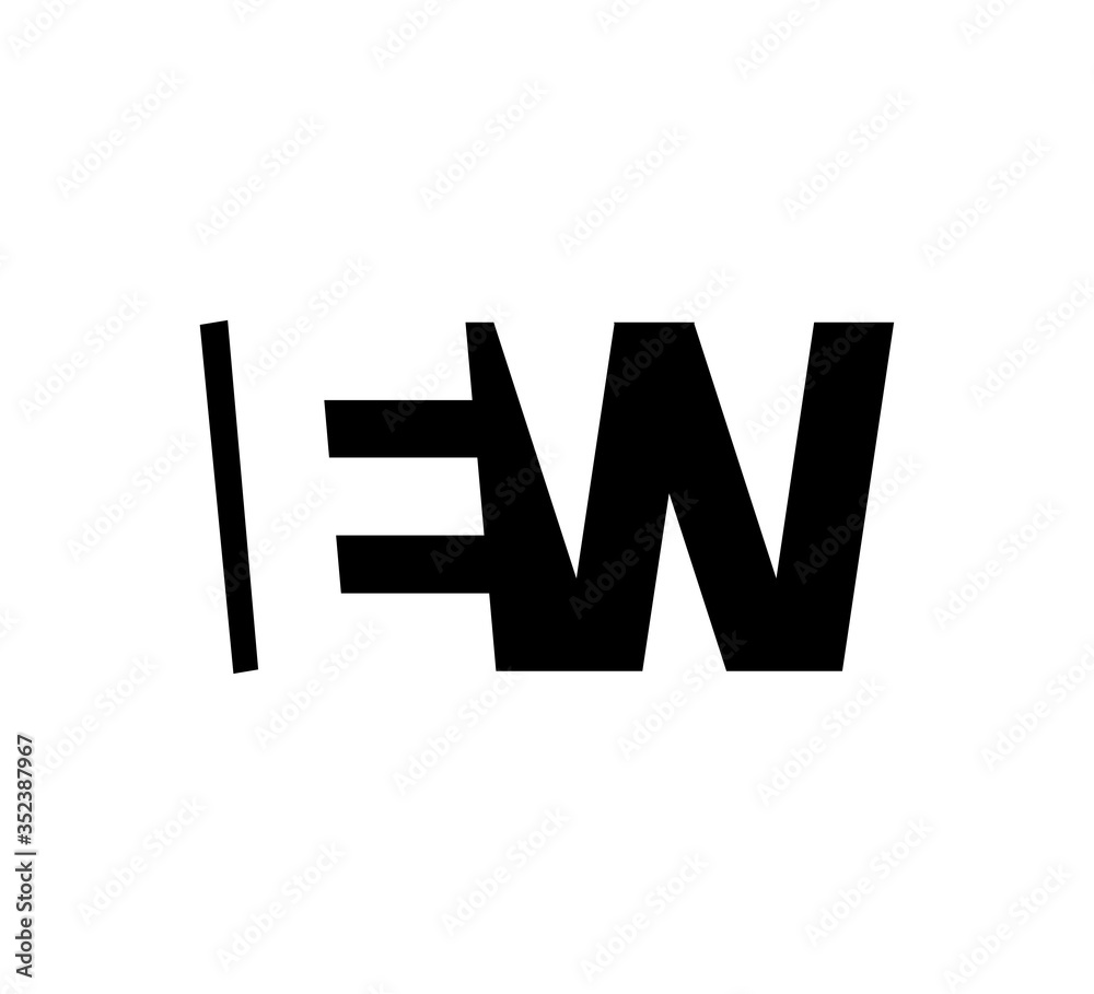 Initial letters Logo black positive/negative space EW Initial letters Logo black positive/negative space EW