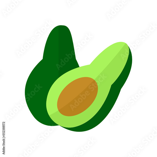avocado on a white background