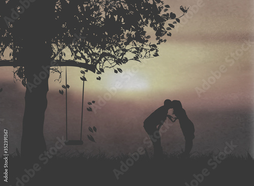 Lovers Under The Sunset, Kissing