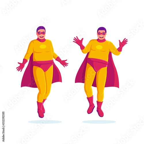 Fat Superhero Cartoon Character