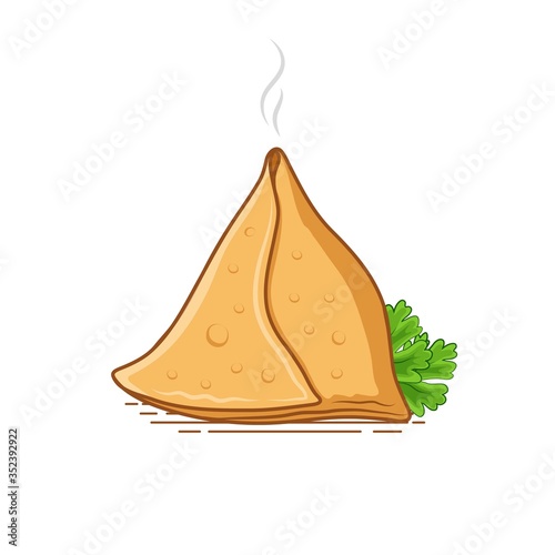 samosa vector illustration on white background