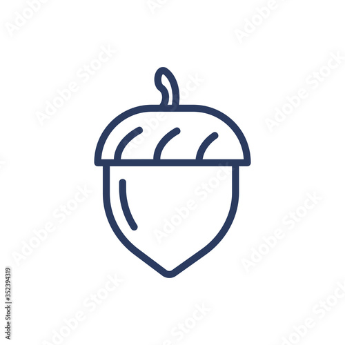 Acorn thin line icon. Oak, nut, organic isolated outline sign. Products and allergens concept. Vector illustration symbol element for web design and apps