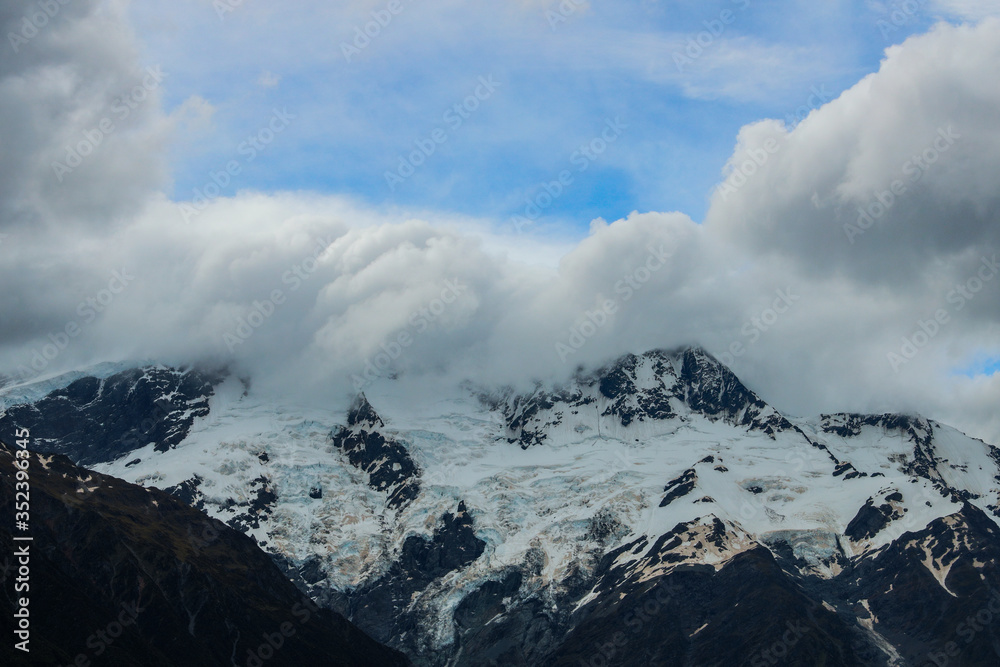 Mountain clouds and glaciers