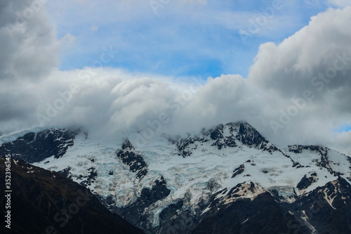 Mountain clouds and glaciers