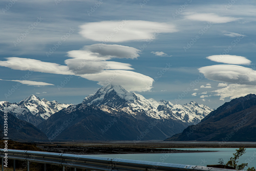 New Zealand Mountain Clouds Mt Cook
