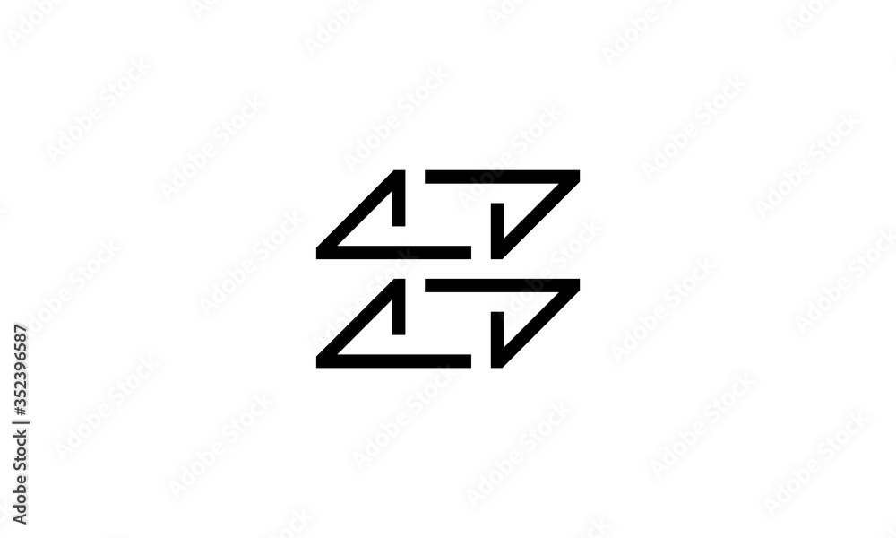 Obraz premium initial Z and P with line style logo design concept