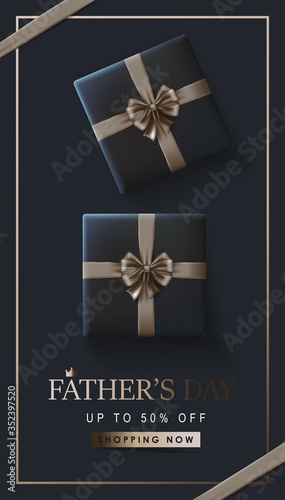 Happy Fathers Day greeting card banner background. Vector illustration.