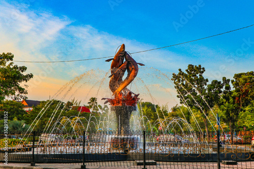 monument fish patin at pekanbaru riau