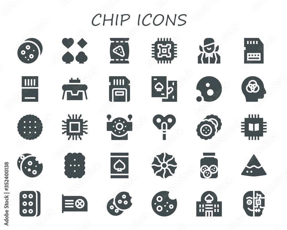 chip icon set chip icon set