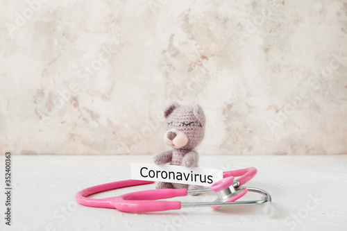 Toy with stethoscope on whi...