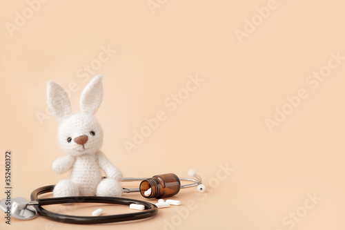 Toy with stethoscope and pi...