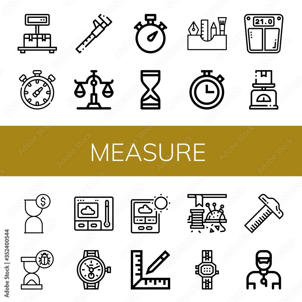 Fototapeta premium measure icon set