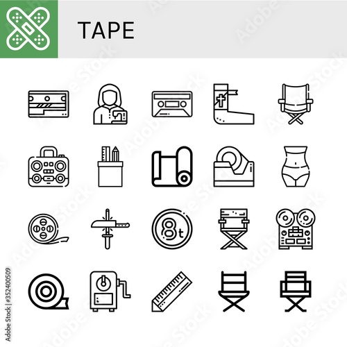 tape icon set