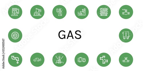 gas icon set