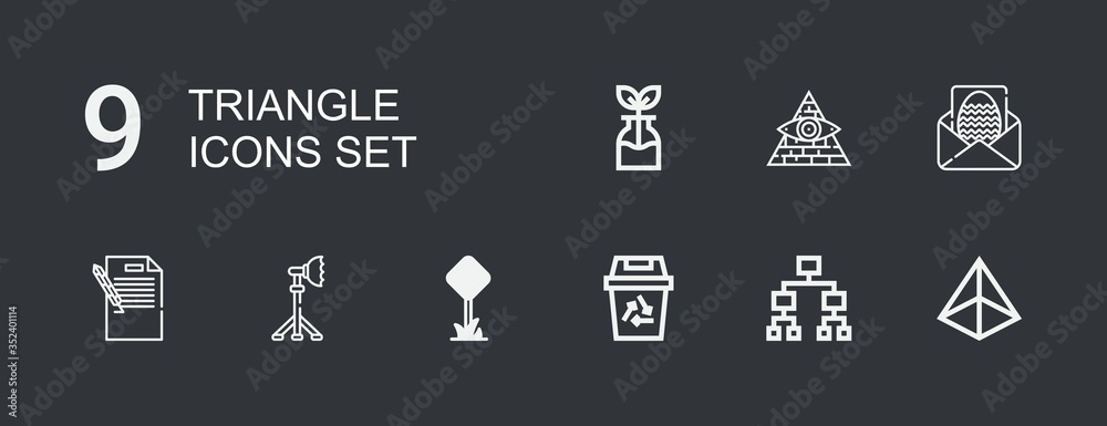 Editable 9 triangle icons for web and mobile Editable 9 triangle icons for web and mobile
