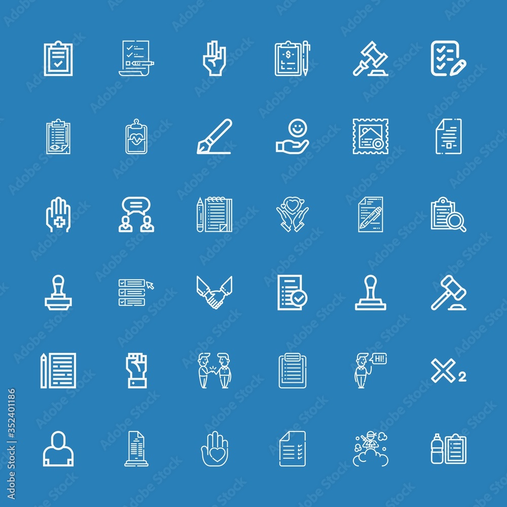 Editable 36 agreement icons for web and mobile