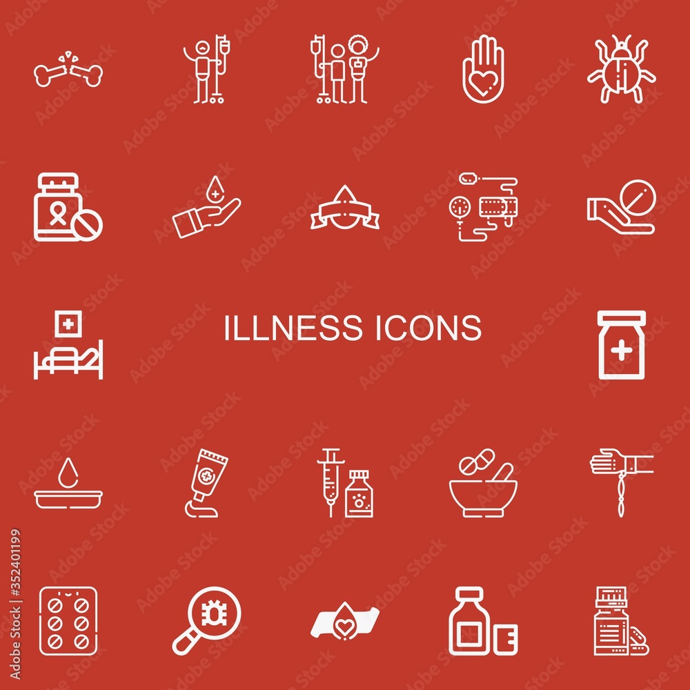 Editable 22 illness icons for web and mobile Editable 22 illness icons for web and mobile