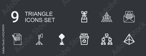 Editable 9 triangle icons for web and mobile