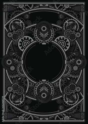 Retro mecha frame stock for poster event