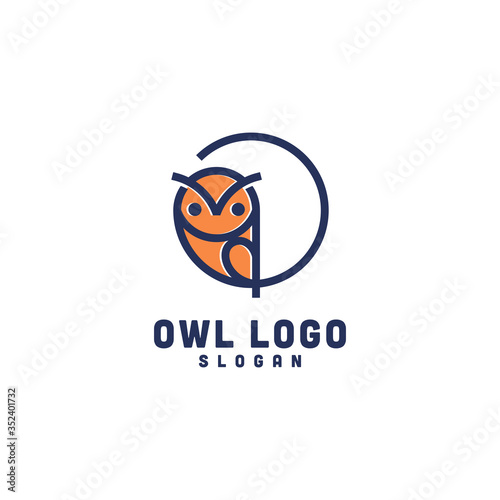 owl logo vector icon illustration line art photo