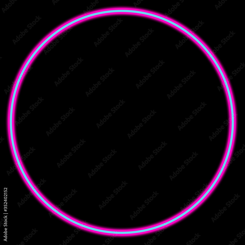 An abstract neon pink and blue circular shape background image. An abstract neon pink and blue circular shape background image.