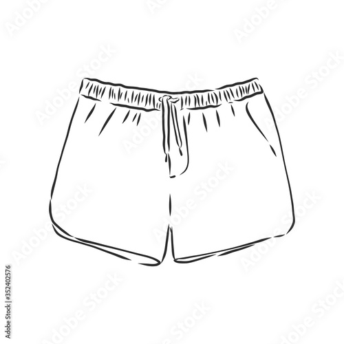 Vector illustration of shorts. Casual clothes. shorts, vector sketch illustration