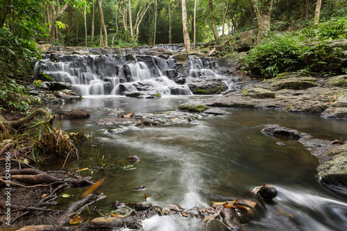 Waterfall in Namtok Samlan National Park. Beautiful nature at Saraburi province Thailand photo