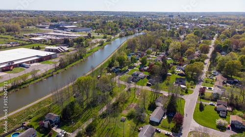 Brockport Village in New York State aerial footage photo