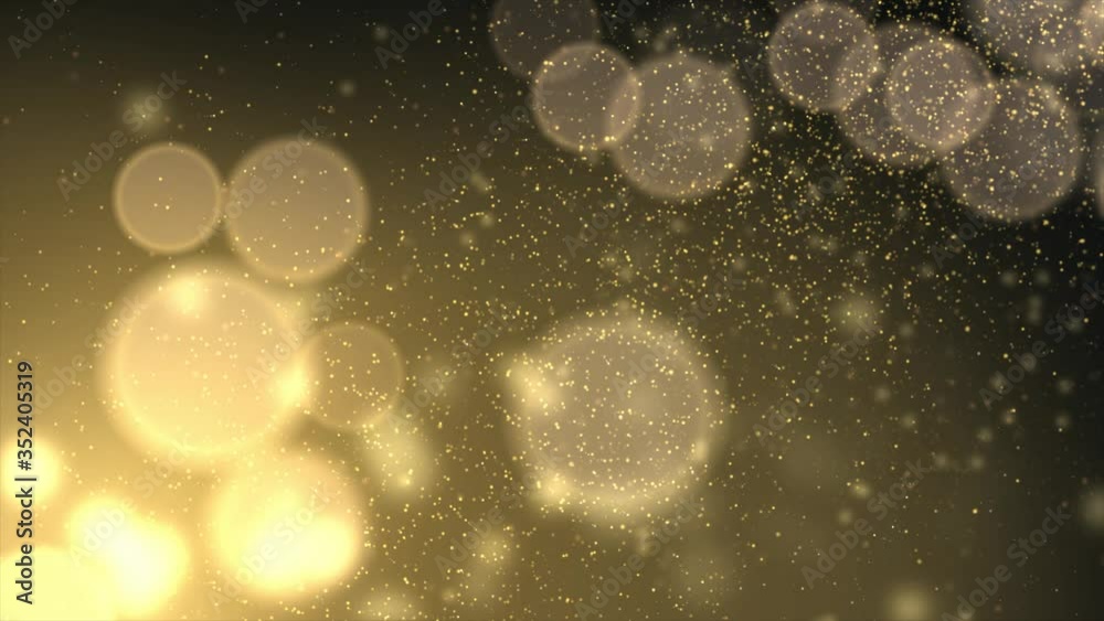 Gold glitter light and defocused bokeh background