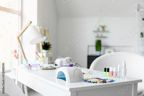 Workplace of professional manicure master in modern beauty salon © Pixel-Shot