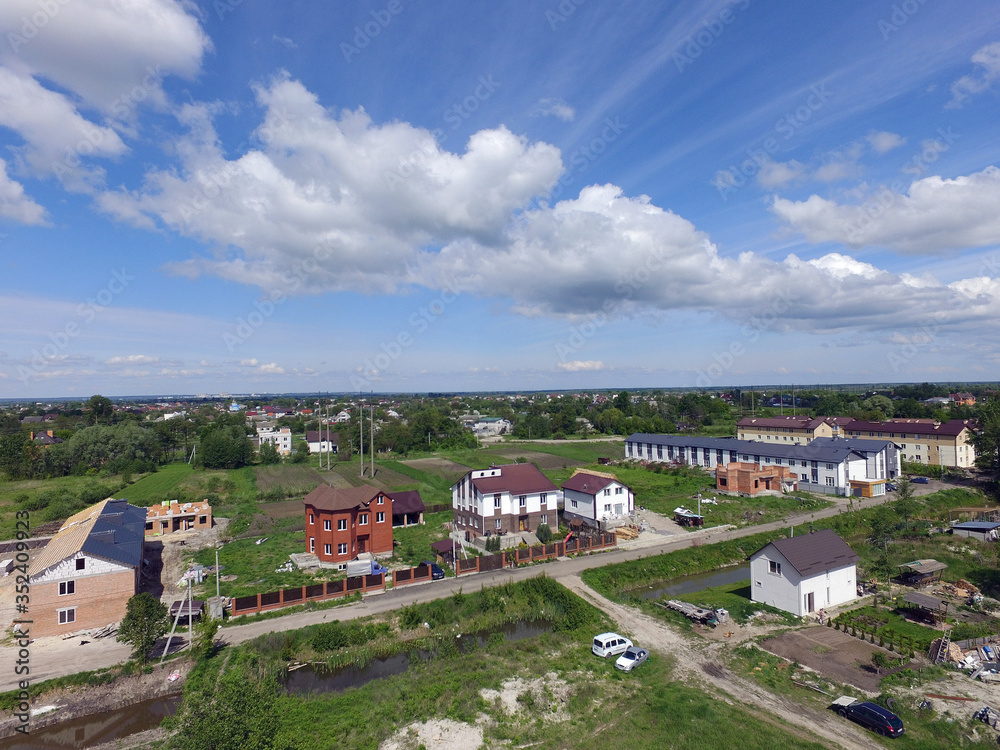 Aerial view of the saburb landscape (drone image). Near Kiev Aerial view of the saburb landscape (drone image). Near Kiev