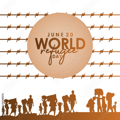 World Refugee Vector Design For Banner Print and International Moment Background