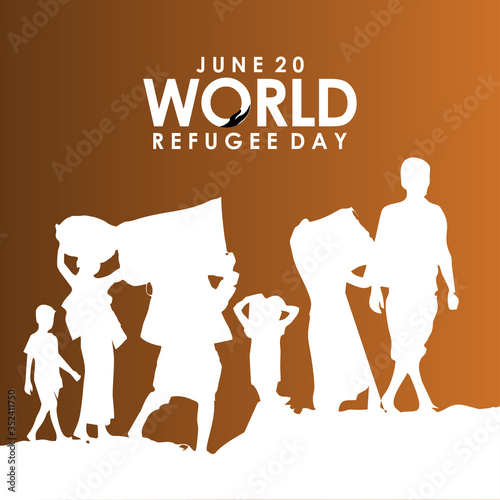 World Refugee Vector Design For Banner Print and International Moment Background