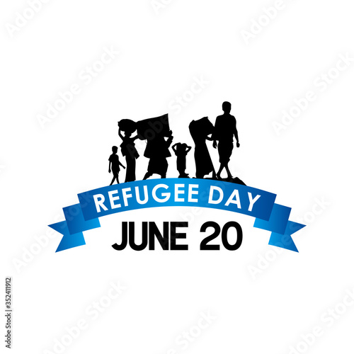 World Refugee Vector Design For Banner Print and International Moment Background