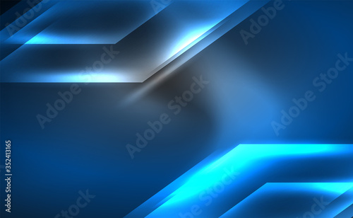 Dynamic neon shiny abstract background. Trendy abstract layout template for business or technology presentation, internet poster or web brochure cover, wallpaper