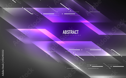 Dynamic neon shiny abstract background. Trendy abstract layout template for business or technology presentation, internet poster or web brochure cover, wallpaper
