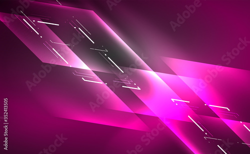 Dynamic neon shiny abstract background. Trendy abstract layout template for business or technology presentation, internet poster or web brochure cover, wallpaper